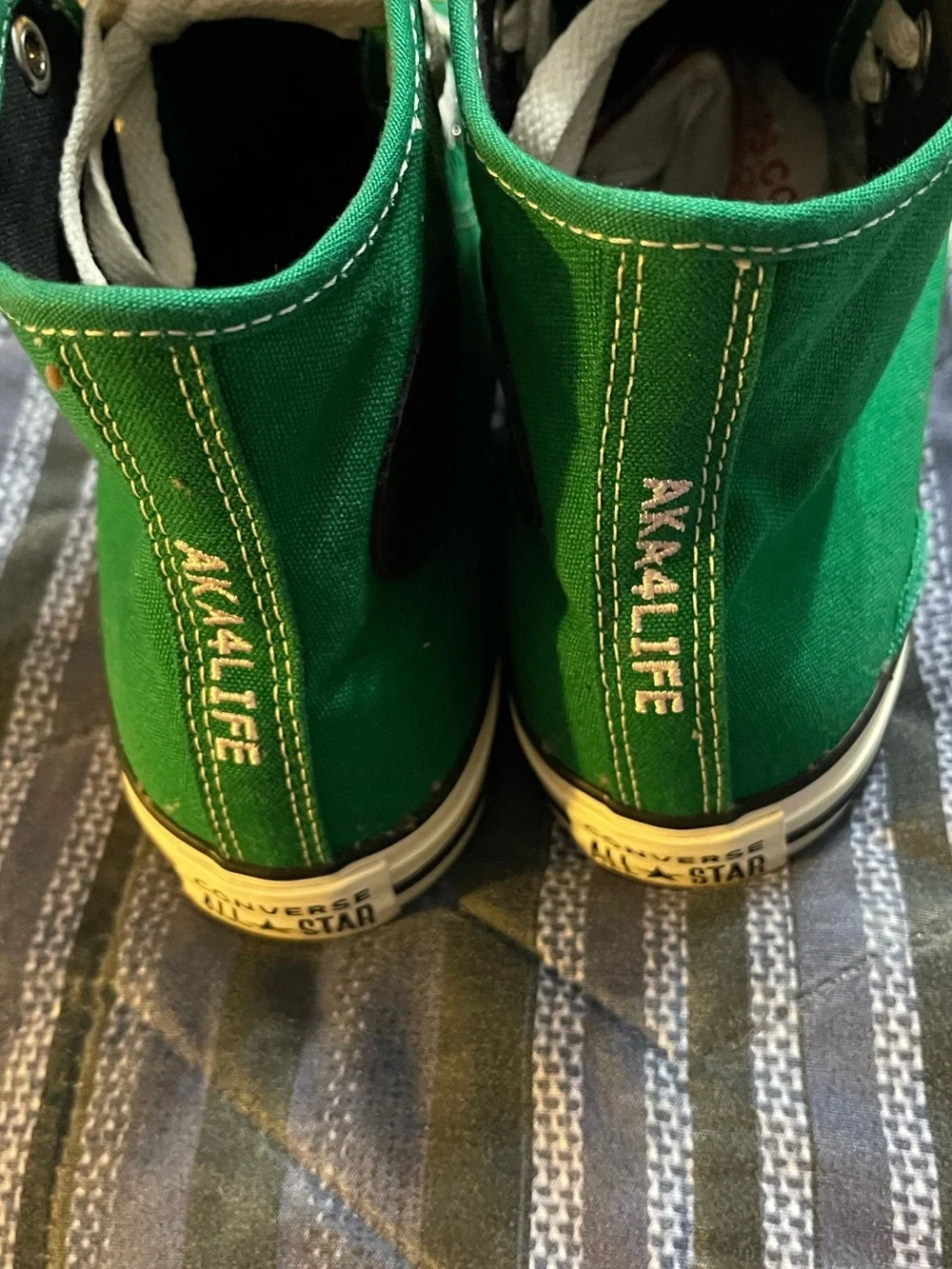 Converse Kids High-Top Canvas Sneakers in Green with White Accents - Picture 3 of 5
